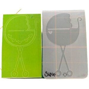Sizzix Baby Buggy Embossing Folder Transparent 2.5"x4” Craft Supply Tool